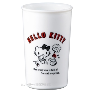 asdfkitty可愛家☆KITTY白色金魚 鈉鈣玻璃杯-260ML-日本製