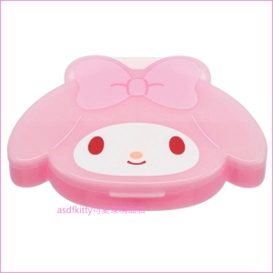 asdfkitty可愛家☆美樂蒂臉型4格收納盒/置物盒/禮物盒-可裝維他命.耳環.戒指.項鍊...等小東西-日本正版商品