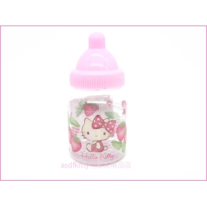 asdfkitty可愛家☆美樂蒂髮束/髮飾/髮圈組+奶瓶造型收納罐-日本正版商品