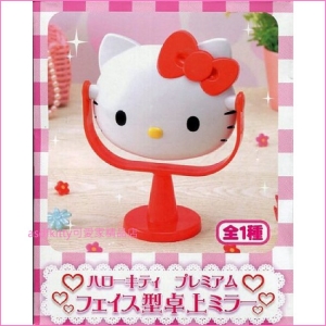 asdfkitty可愛家☆KITTY臉型桌鏡/化妝鏡-日本正版商品