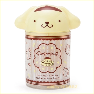 asdfkitty可愛家☆布丁狗黃色大臉棉花棒罐/收納罐/60支-日本正版商品