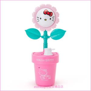 asdfkitty可愛家☆KITTY花朵盆栽造型有聲會動存錢筒/撲滿-當擺飾也很可愛唷-日本正版商品