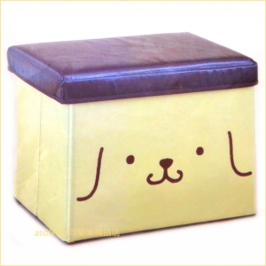 asdfkitty可愛家☆布丁狗大臉可摺疊收納椅/儲物椅/收納箱-日本正版商品