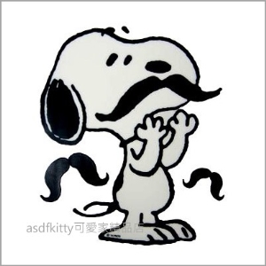 asdfkitty可愛家☆SNOOPY史努比翹鬍子裝飾貼/壁貼-冰箱.微波爐.電腦都可貼-日本正版商品