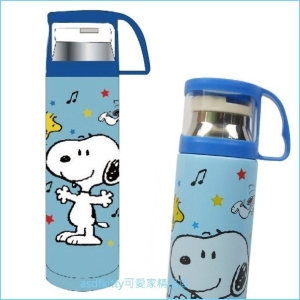 asdfkitty可愛家☆史努比 藍色不鏽鋼保溫壺/保溫瓶-也可保冷-480ML-日本正版商品