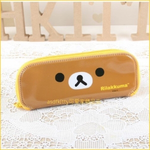 asdfkitty可愛家☆san-x拉拉熊大臉防水環保餐具袋/筆袋/收納袋-韓國製