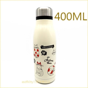 asdfkitty可愛家☆元氣貓子彈型超輕量不鏽鋼保溫保冷水壺/保溫瓶-400ML-STY4-日本正版商品