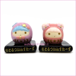 asdfkitty可愛家☆雙子星達摩造型迷你陶瓷擺飾/裝飾品-2個一起賣-日本正版商品
