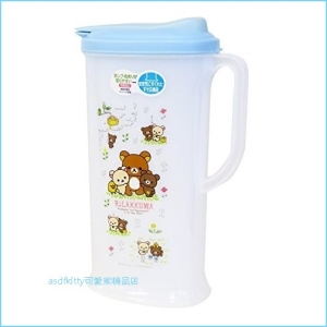 asdfkitty可愛家☆日本san-x拉拉熊藍蓋塑膠冷水壺-2L-日本製