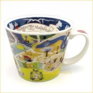 asdfkitty可愛家☆MOOMIN嚕嚕米/嚕嚕咪地圖陶瓷馬克杯-435ML-日本製