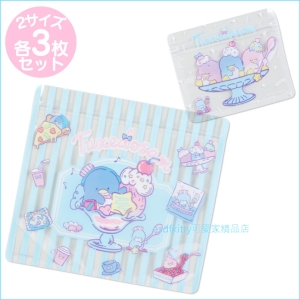 asdfkitty可愛家☆山姆企鵝6入透明夾鏈袋-3大3小-夾鍊袋/收納袋/文具袋/化妝袋/盥洗用品袋/藥品袋-日本正版