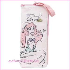 asdfkitty可愛家☆小美人魚防水布多用途收納袋/折傘套/雨傘套/水壺套/化妝袋-日本正版商品