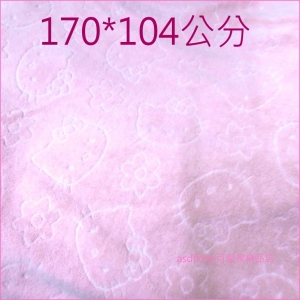 asdfkitty可愛家☆二手商品出清-KITTY粉紅色大臉花朵薄絨布/DIY布料-170*104公分-日本正版商品