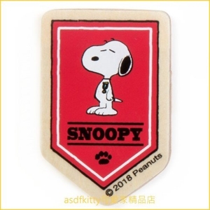asdfkitty可愛家☆SNOOPY史努比旗幟木製磁鐵-日本正版商品