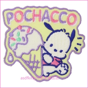 asdfkitty可愛家☆帕洽狗冰淇淋燙布貼-可燙貼在衣服或布料包包上-日本版正版商品