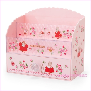 asdfkitty可愛家☆茉莉兔粉紅色桌上型收納架/置物架-收納化妝品.文具.遙控器...等-日本正版商品