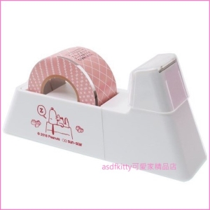 asdfkitty可愛家☆SNOOPY史努比白色磁力膠帶台-可直接吸在冰箱.電腦.鐵櫃上-日本正版商品