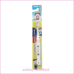 asdfkitty可愛家☆櫻桃小丸子兒童牙刷-白色-日本製