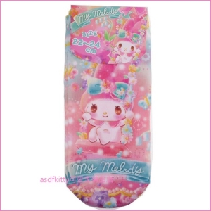 asdfkitty可愛家☆美樂蒂盪鞦韆短筒襪-22~24公分-日本正版商品