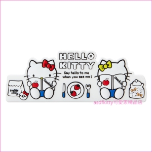 asdfkitty可愛家☆KITTY紅蘋果磁鐵夾/便條紙夾/MEMO夾-冰箱.電腦.鐵門.白板…都可用-日本正版商品