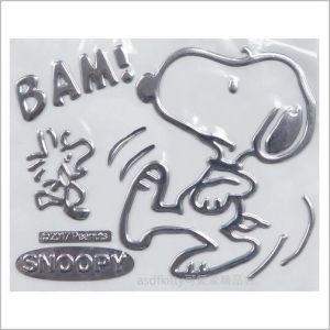 asdfkitty可愛家☆SNOOPY史努比BAM裝飾貼-汽車.機車.冰箱.微波爐.電腦都可貼-SN108-日本正版商品