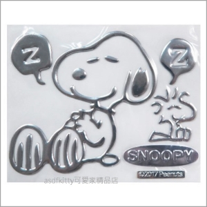 asdfkitty可愛家☆SNOOPY史努比愛睡覺裝飾貼-汽車.機車.冰箱.微波爐.電腦都可貼-日本正版商品