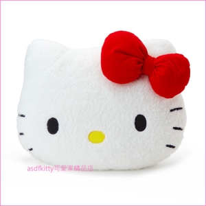 asdfkitty可愛家☆KITTY大臉造型大抱枕/靠枕/靠墊/絨毛玩偶-日本正版商品