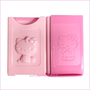 asdfkitty可愛家☆KITTY無把手粉紅色鋁箔包 飲料杯架-可收扁平好攜帶-不怕亂噴-日本正版商品
