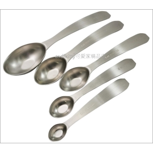 asdfkitty可愛家☆貝印 SELECT100 18-8不鏽鋼橢圓型可站立計量匙5件組-DH-3129-日本正版商品