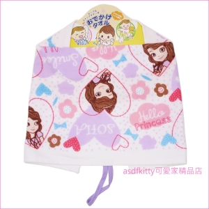 asdfkitty可愛家☆小公主蘇菲亞多功能毛巾-手帕/擦手巾/嬰兒圍兜/口水巾-47*25公分-日本正版商品
