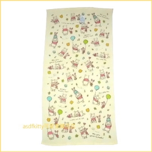 asdfkitty可愛家☆小熊維尼小豬紗布浴巾/大毛巾-60*120公分-日本正版商品