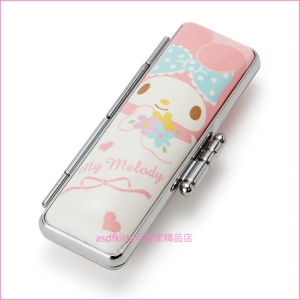 asdfkitty可愛家☆美樂蒂大臉硬殼印章盒/印鑑盒-4分圓型印章適用-附印泥-日本正版商品