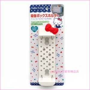 asdfkitty可愛家☆KITTY吸盤式壁掛面紙盒置物架-日本正版商品