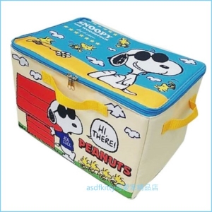 asdfkitty可愛家☆SNOOPY史努比戴墨鏡可折疊衣物收納箱/整理箱/置物箱-日本正版商品