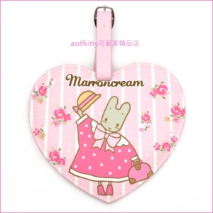 asdfkitty可愛家☆茉莉兔愛心大型姓名吊牌/行李箱吊牌/書包吊牌-很大很明顯-日本正版商品