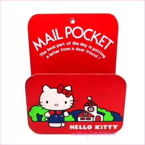 asdfkitty可愛家☆二手商品出清(有髒汙)-1976年絕版商品-KITTY壁掛式木製置物架-日本製