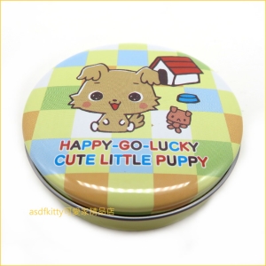 asdfkitty可愛家☆三麗鷗 柴犬圓型小鐵盒/收納盒/置物盒-日本製