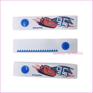 asdfkitty可愛家☆CARS閃電麥坤扣式姓名帶/姓名牌-3入-日本正版商品