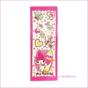 asdfkitty可愛家☆美樂蒂貝殼運動長毛巾/大毛巾-40*110公分-日本正版商品