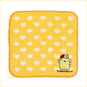 asdfkitty可愛家☆布丁狗純棉無捻紗圓角小方巾/手帕-20*20公分-日本正版商品
