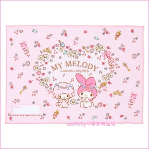 asdfkitty可愛家☆美樂蒂粉紅愛心綿羊桌墊/餐墊/桌巾/手帕-25*35公分-防止兒童弄髒桌子-日本製
