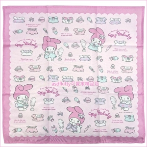 asdfkitty可愛家☆美樂蒂化妝粉紅色桌墊/餐墊/桌巾/大手帕-43*43公分-防止兒童弄髒桌子-日本正版商品