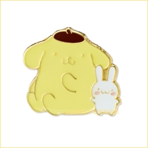 asdfkitty可愛家☆布丁狗小兔造型胸針/別針/徽章-日本正版商品