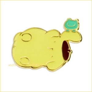 asdfkitty可愛家☆布丁狗青蛙造型胸針/別針/徽章-日本正版商品