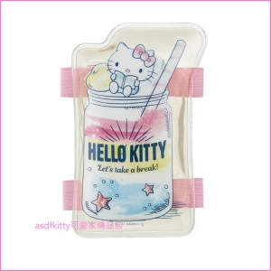 asdfkitty可愛家☆KITTY有綁帶保冷劑/保冰劑-保鮮食物或牙痛-發燒降溫-冰敷-日本正版商品