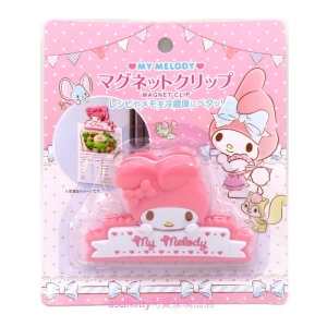 asdfkitty可愛家☆美樂蒂大臉造型磁鐵夾/便條紙夾/MEMO夾-冰箱.電腦.鐵門.白板…都可用-日本正版商品