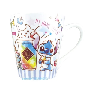 asdfkitty*星際寶貝 史迪奇 藍色冰淇淋汽水陶瓷馬克杯-日本正版商品