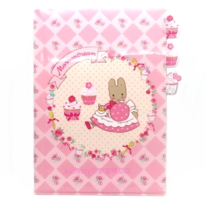 asdfkitty*茉莉兔玫瑰蛋糕4層A4資料夾/文件夾/L夾/檔案夾-日本正版商品