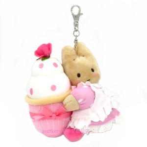 asdfkitty*茉莉兔抱蛋糕造型絨毛玩偶鑰匙圈/掛飾-日本正版商品