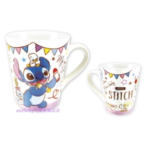 asdfkitty*星際寶貝 史迪奇 紫色塗鴉陶瓷馬克杯-日本正版商品